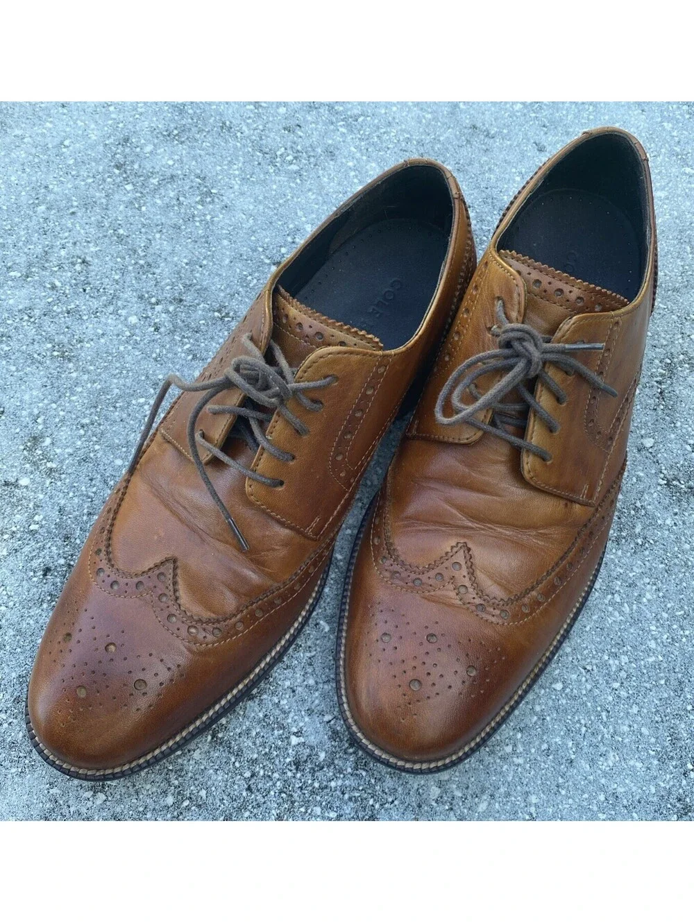 Cole Haan Mens Hamilton Grand Wingtip Oxford Brown Dress Shoes Size 8 M